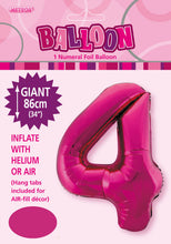 Load image into Gallery viewer, Numeral Foil 34" Package Hot Pink Numbers Balloon Numbers 0-9