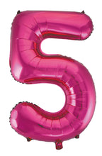 Load image into Gallery viewer, Numeral Foil 34" Package Hot Pink Numbers Balloon Numbers 0-9