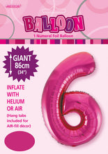 Load image into Gallery viewer, Numeral Foil 34" Package Hot Pink Numbers Balloon Numbers 0-9