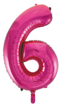 Load image into Gallery viewer, Numeral Foil 34" Package Hot Pink Numbers Balloon Numbers 0-9