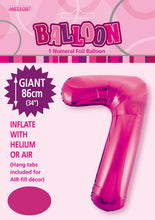 Load image into Gallery viewer, Numeral Foil 34" Package Hot Pink Numbers Balloon Numbers 0-9