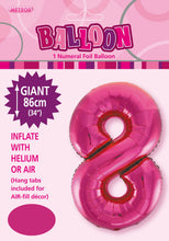 Load image into Gallery viewer, Numeral Foil 34" Package Hot Pink Numbers Balloon