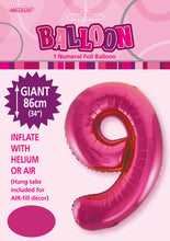 Load image into Gallery viewer, Numeral Foil 34" Package Hot Pink Numbers Balloon