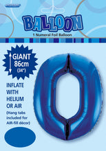 Load image into Gallery viewer, Numeral Foil 34" Package Blue Numbers Balloon