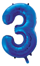 Load image into Gallery viewer, Numeral Foil 34" Package Blue Numbers Balloon