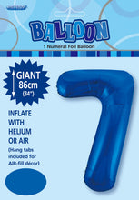 Load image into Gallery viewer, Numeral Foil 34" Package Blue Numbers Balloon