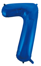 Load image into Gallery viewer, Numeral Foil 34" Package Blue Numbers Balloon