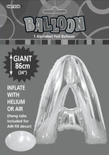 Load image into Gallery viewer, Alphabet Foil (A-Z) 34" inch Package Silver Alphabet A-Z