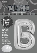 Load image into Gallery viewer, Alphabet Foil (A-Z) 34" inch Package Silver