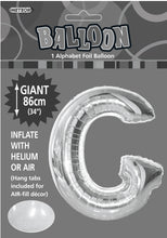 Load image into Gallery viewer, Alphabet Foil (A-Z) 34" inch Package Silver
