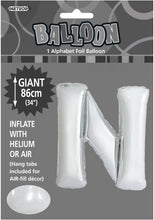 Load image into Gallery viewer, Alphabet Foil (A-Z) 34" inch Package Silver