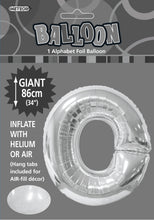 Load image into Gallery viewer, Alphabet Foil (A-Z) 34" inch Package Silver