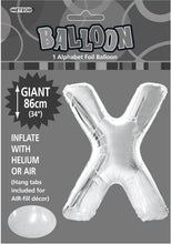Load image into Gallery viewer, Alphabet Foil (A-Z) 34" inch Package Silver