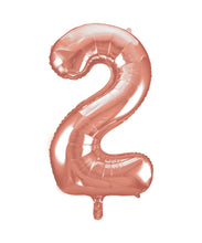 Load image into Gallery viewer, Numeral Foil 34" Package Rose Gold Numbers Balloon Numbers 0-9