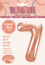 Load image into Gallery viewer, Numeral Foil 34" Package Rose Gold Numbers Balloon