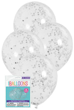 Load image into Gallery viewer, 6 x 12" Clear Balloon with Confetti (Various Colours)