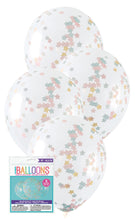 Load image into Gallery viewer, 6 x 12" Clear Balloon with Confetti (Various Colours)