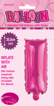 Load image into Gallery viewer, Alphabet Foil (A-Z) 14" inch Package Hot Pink Letters: A-Z