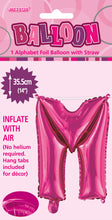 Load image into Gallery viewer, Alphabet Foil (A-Z) 14" inch Package Hot Pink Letters: A-Z