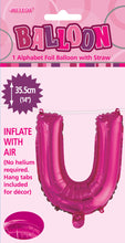 Load image into Gallery viewer, Alphabet Foil (A-Z) 14" inch Package Hot Pink