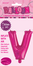 Load image into Gallery viewer, Alphabet Foil (A-Z) 14" inch Package Hot Pink
