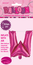 Load image into Gallery viewer, Alphabet Foil (A-Z) 14" inch Package Hot Pink