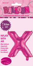 Load image into Gallery viewer, Alphabet Foil (A-Z) 14" inch Package Hot Pink