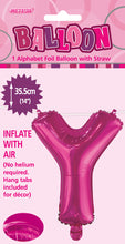 Load image into Gallery viewer, Alphabet Foil (A-Z) 14" inch Package Hot Pink