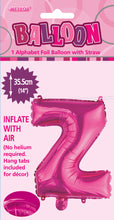 Load image into Gallery viewer, Alphabet Foil (A-Z) 14" inch Package Hot Pink
