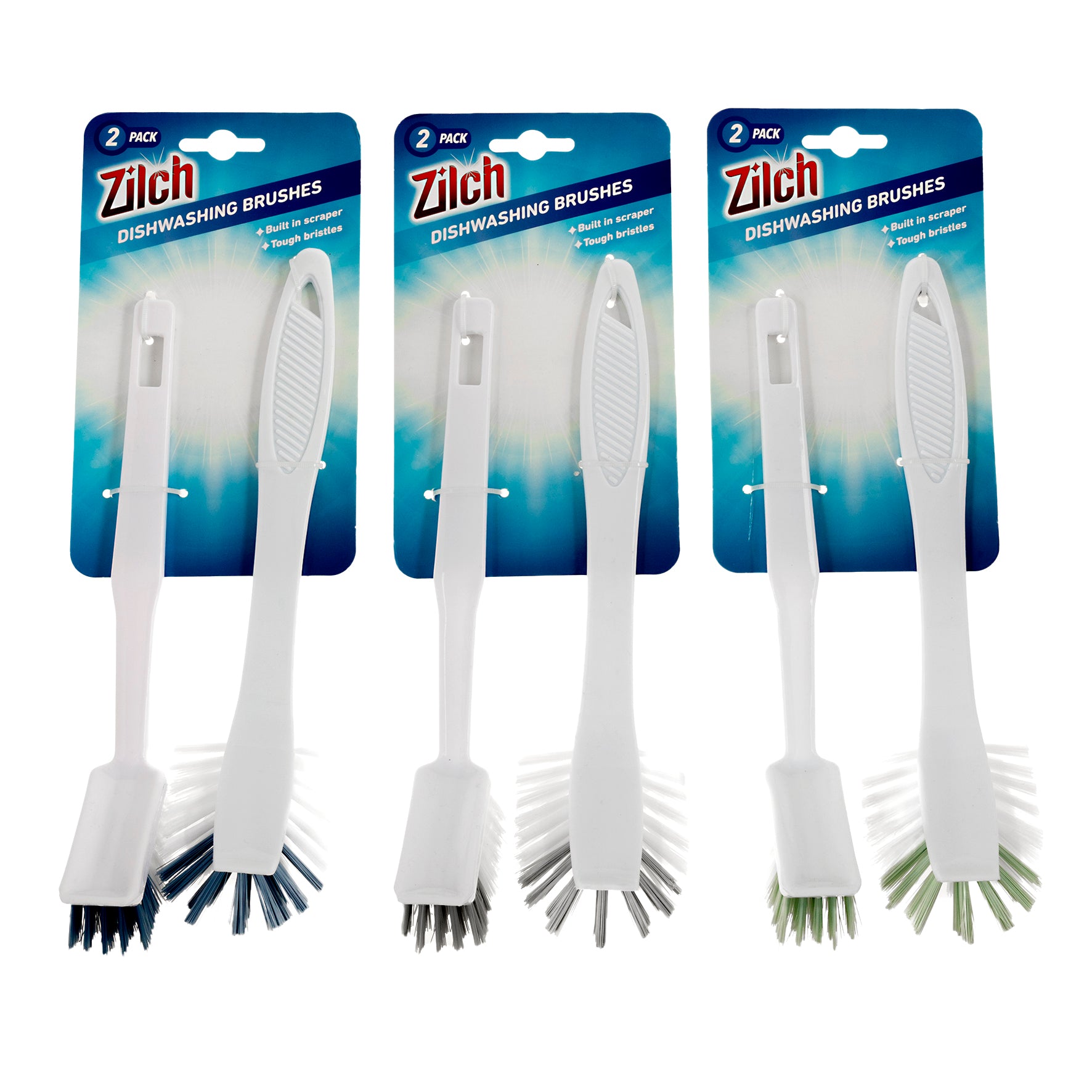 Dishwashing Brush 2Pc Set 3 Asstd Cols Hot Dollar Newtown One Stop