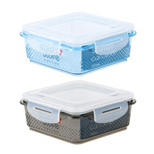 Load image into Gallery viewer, Food Storage Container Square w Design 550ml,1.1L,2L 2 Asst Cols