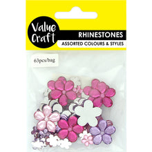 Load image into Gallery viewer, CRAFT RHINESTONE FLOWER PK-PP MIX 63PCS
