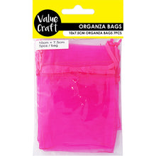 Load image into Gallery viewer, ORGANZA MINI 10CM x 7.5CM HOT PINK 7PCS