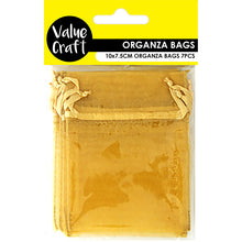 Load image into Gallery viewer, ORGANZA MINI 10CM x 7.5CM MUSTARD 7PCS'