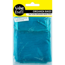 Load image into Gallery viewer, ORGANZA MINI 10CM x 7.5CM TURQ 7PCS