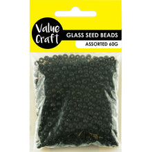 Load image into Gallery viewer, BEADS GLASS SEED 3.6MM BLACK 60G