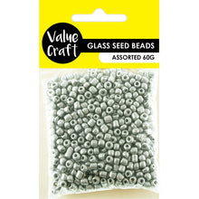 Load image into Gallery viewer, BEADS GLASS SEED 3.6MM METALLIC SLV 60G