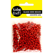 Load image into Gallery viewer, BEADS GLASS SEED 3.6MM RED 60G
