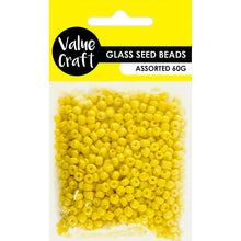 Load image into Gallery viewer, BEADS GLASS SEED 3.6MM YELLOW 60G