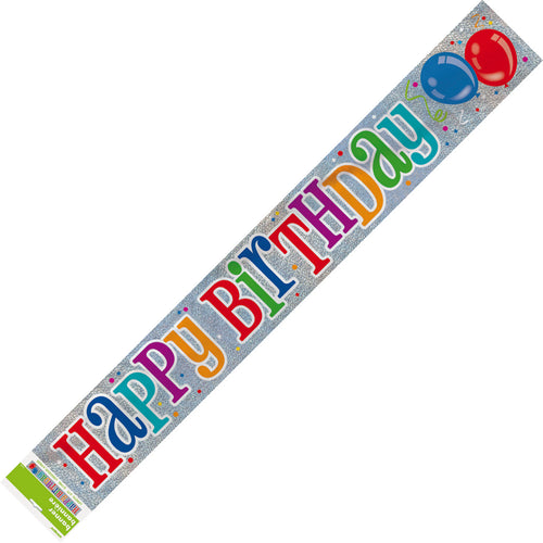 HAPPY BIRTHDAY BALLOONS PRISM BANNER 9ft Supplier: Meteor Party