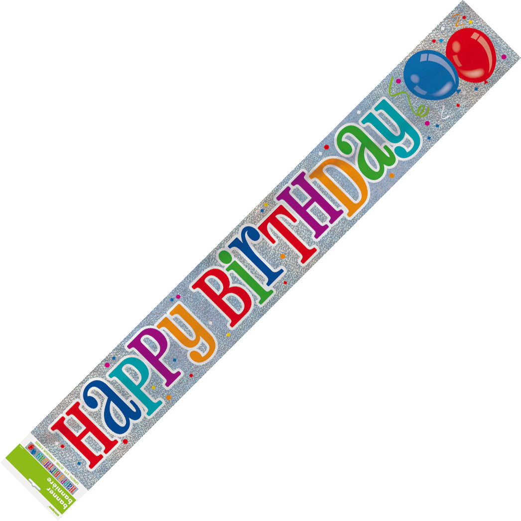 HAPPY BIRTHDAY BALLOONS PRISM BANNER 9ft Supplier: Meteor Party