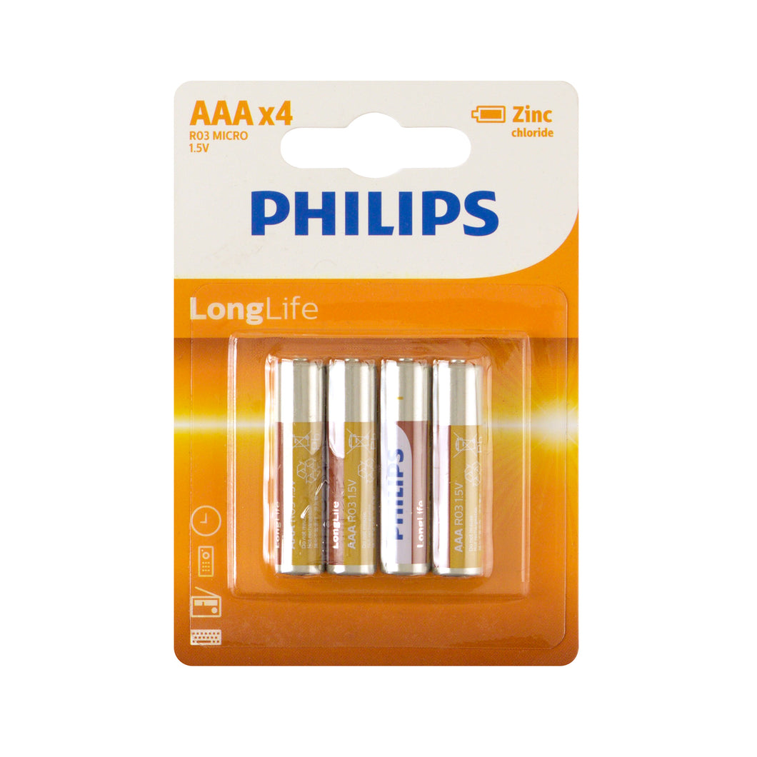 Battery Pk4 AAA Longlife H/D Philips