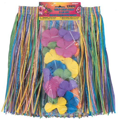 LUAU CHILD HULA SKIRT& LEI SET Supplier: Meteor Party