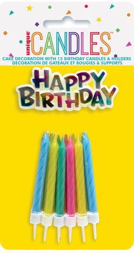 12 CANDLES + Happy Birthday TOPPER