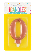 Load image into Gallery viewer, METALLIC ROSE GOLD BIRTHDAY CANDLE - NUMBER 0-9
