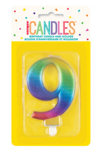 Load image into Gallery viewer, MET RAINBOW B&#39;DAY CANDLE - NUMBER 0
