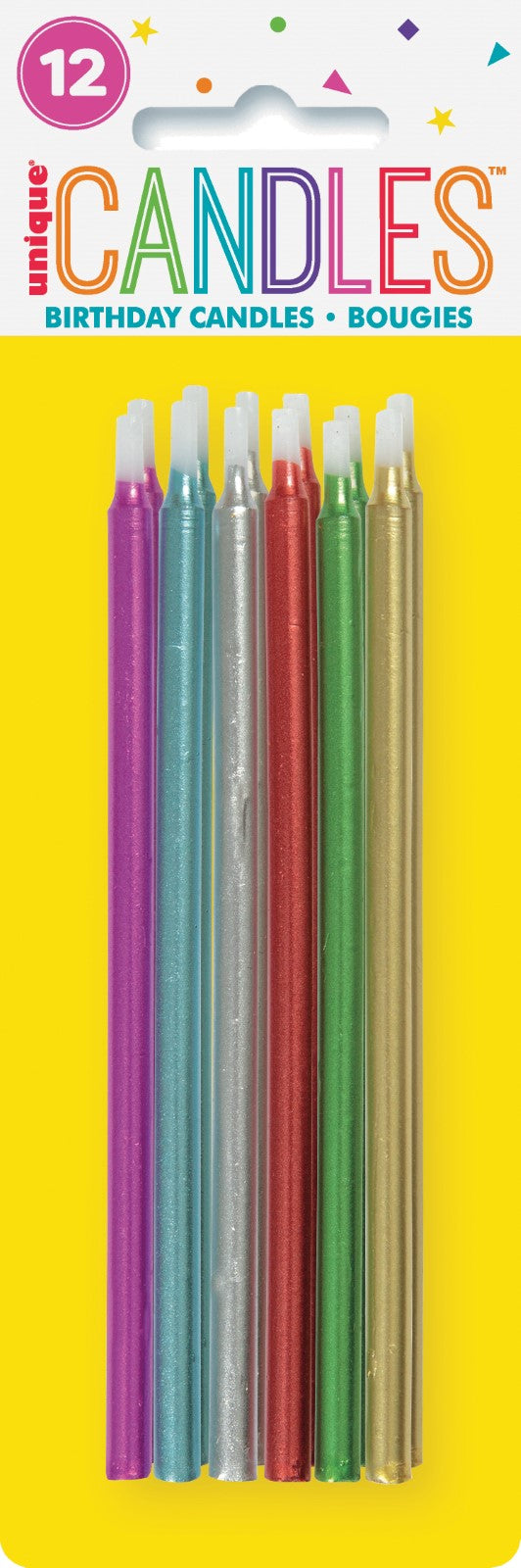 12 METALLIC ASSORTED CANDLES - 5
