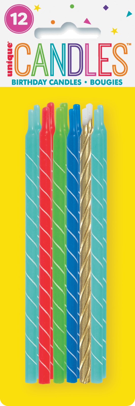 12 BRIGHT SPIRAL CANDLES - 5