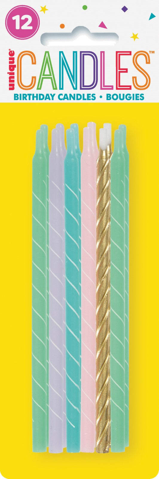 12 PASTEL SPIRAL CANDLES - 5