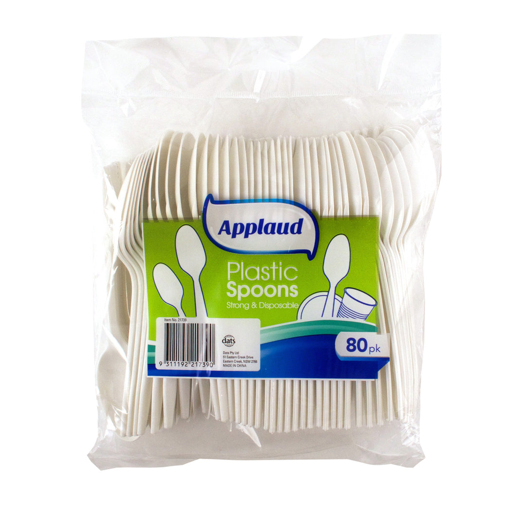 Spoon Plastic White Pk80 2.5g/pc